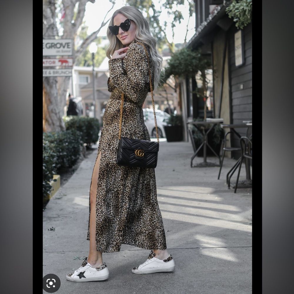 Topshop maxi leopard dress